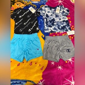 Champion Kids' Shorts Set - Black, Blue, and Gray